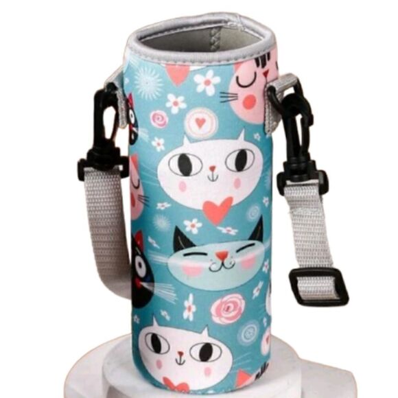 Kitty Cats Print Design Water Bottle Cover - Picture 4 of 6